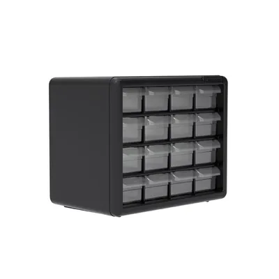 16 Drawer Plastic Storage Cabinet 10116SCLAR, 10.5"x6.38"x8.5"
