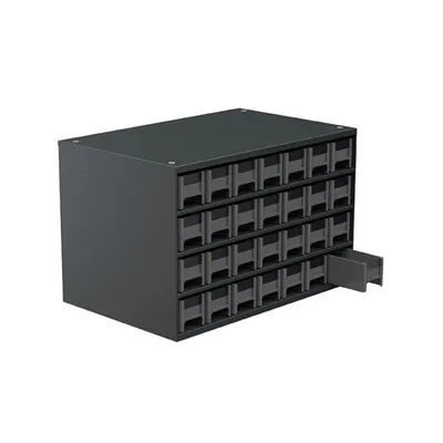 19-Series Steel Cabinet 28 Drawers 19228BLACK, 11"x17"x11"