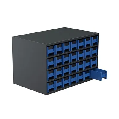 19-Series Steel Cabinet 28 Drawers 19228BLUE, 11"x17"x11"