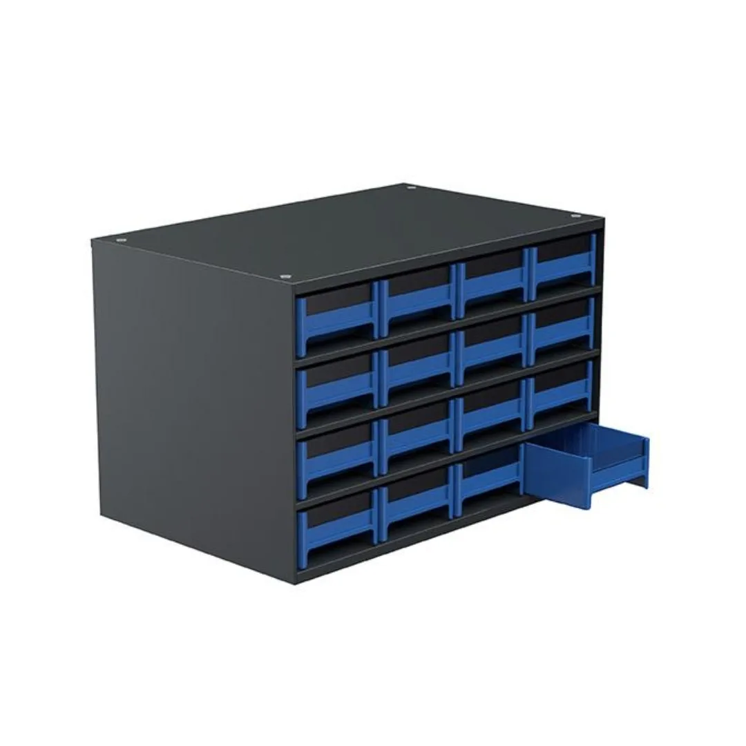 Akro-Mils 19416BLUE 19-Series Steel Cabinet 16 Drawers