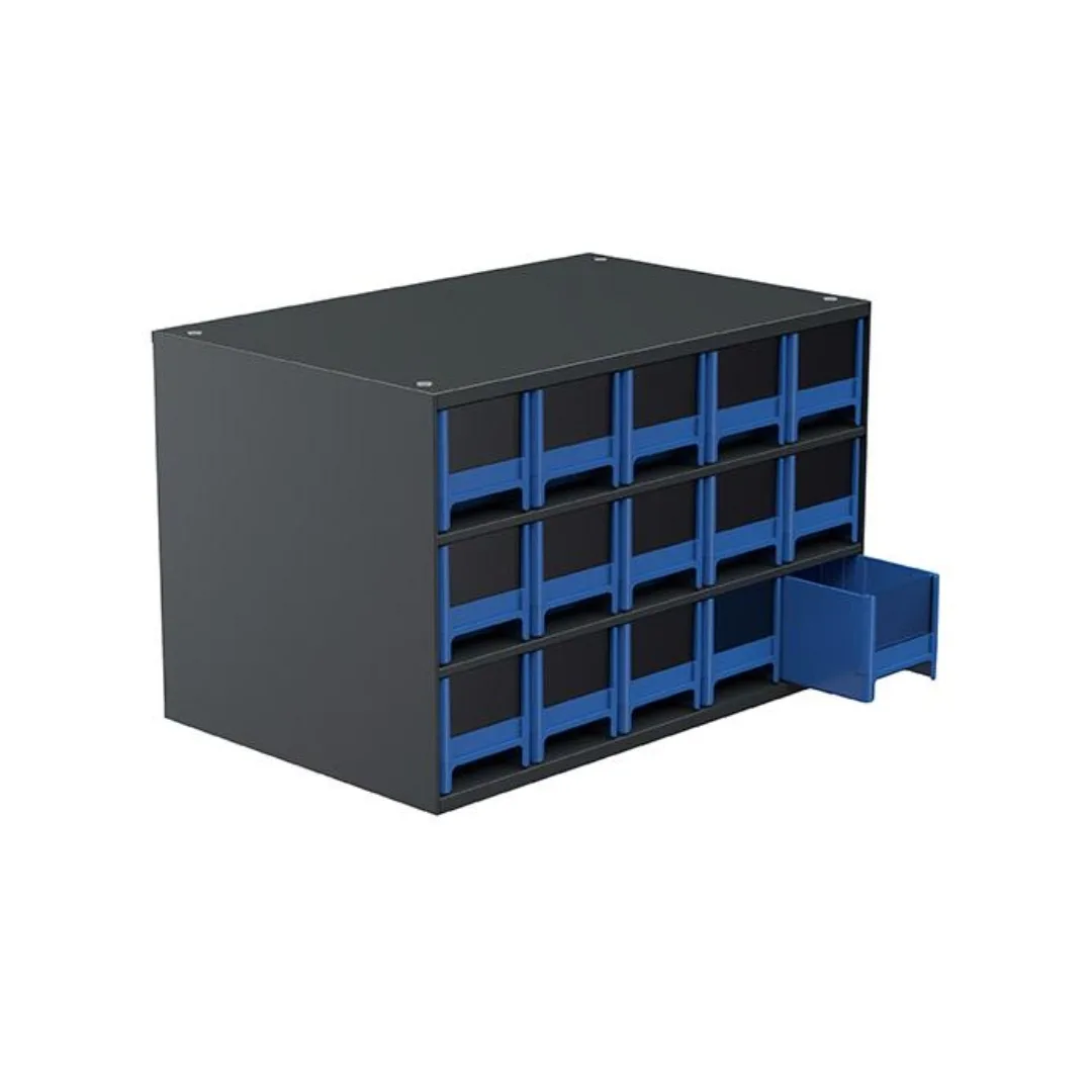 Akro-Mils 19715BLUE 19-Series Steel Cabinet 15 Drawers
