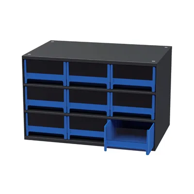 19-Series Steel Cabinet 9 Drawers 19909BLUE, 11"x17"x11"