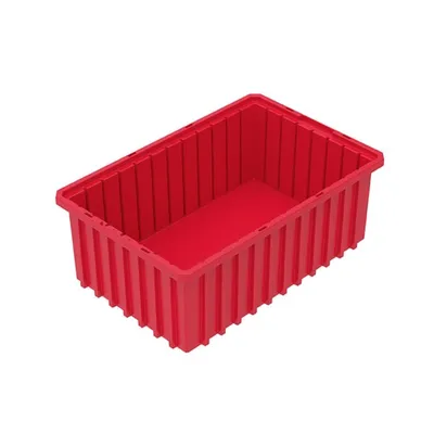 Akro-Grid Dividable Plastic Storage Boxes 33166RED, 16.5"x10.88"x6"