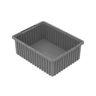 Akro-Grid Dividable Plastic Storage Boxes 33228GREY, 22.38"x17.38"x8"