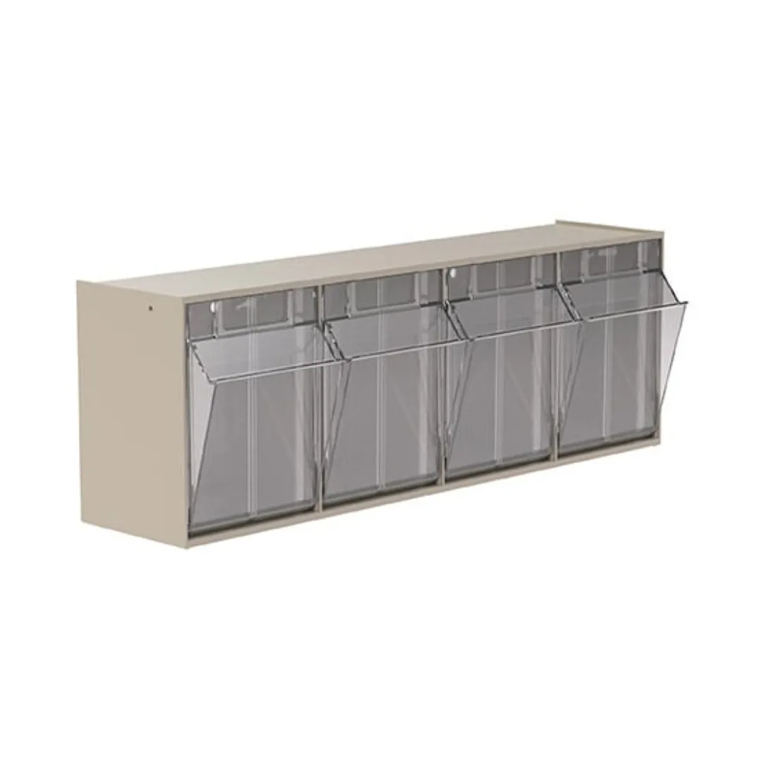Akro-Mils 6704 4-Bin TiltView Storage Bin