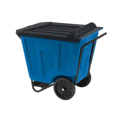 90 Gallon Akro-Cart Material Handling Cart w/Lid 76491BLUE, 30.5"x47"x39.5"