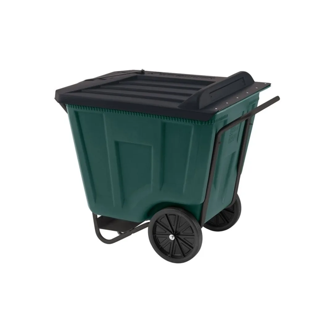 Akro-Mils 76491GREEN 90 Gallon Akro-Cart Material Handling Cart w/Lid