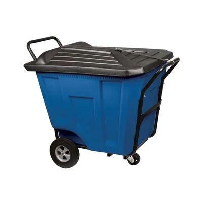 Heavy-Duty 90 Gallon Akro-Cart w/Lid 76591BLUE, 30.5"x47"x39.5"