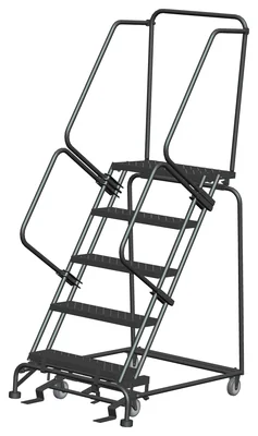 Ballymore 5-Step Rolling Ladder, 32" base, 14" top step
