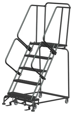 Ballymore 5-Step Rolling Ladder, 32" base, 21" top step