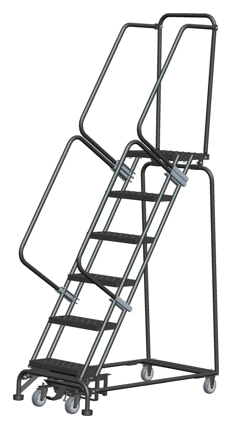 Ballymore 6-Step Rolling Ladder, 24" base, 14" top step