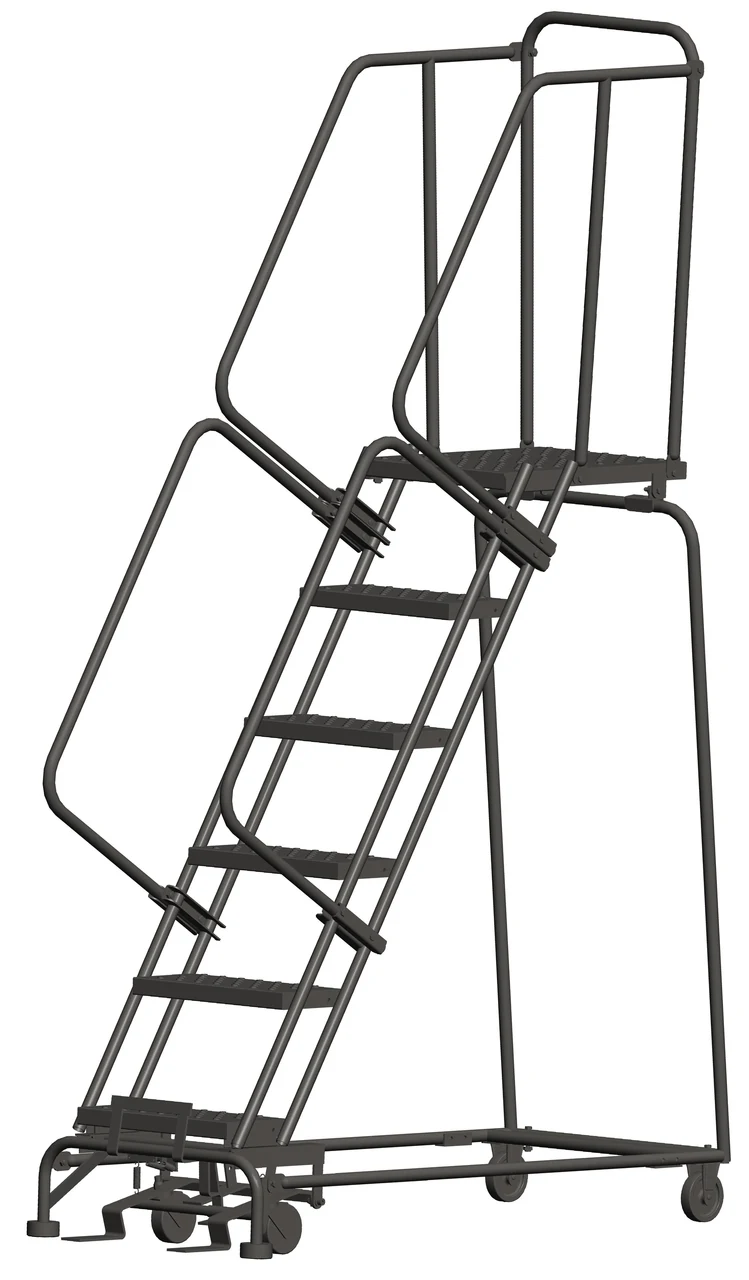 Ballymore 6-Step Rolling Ladder, 24" base, 21" top step