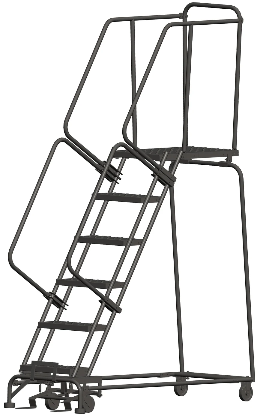 Ballymore 6-Step Rolling Ladder, 24" base, 28" top step