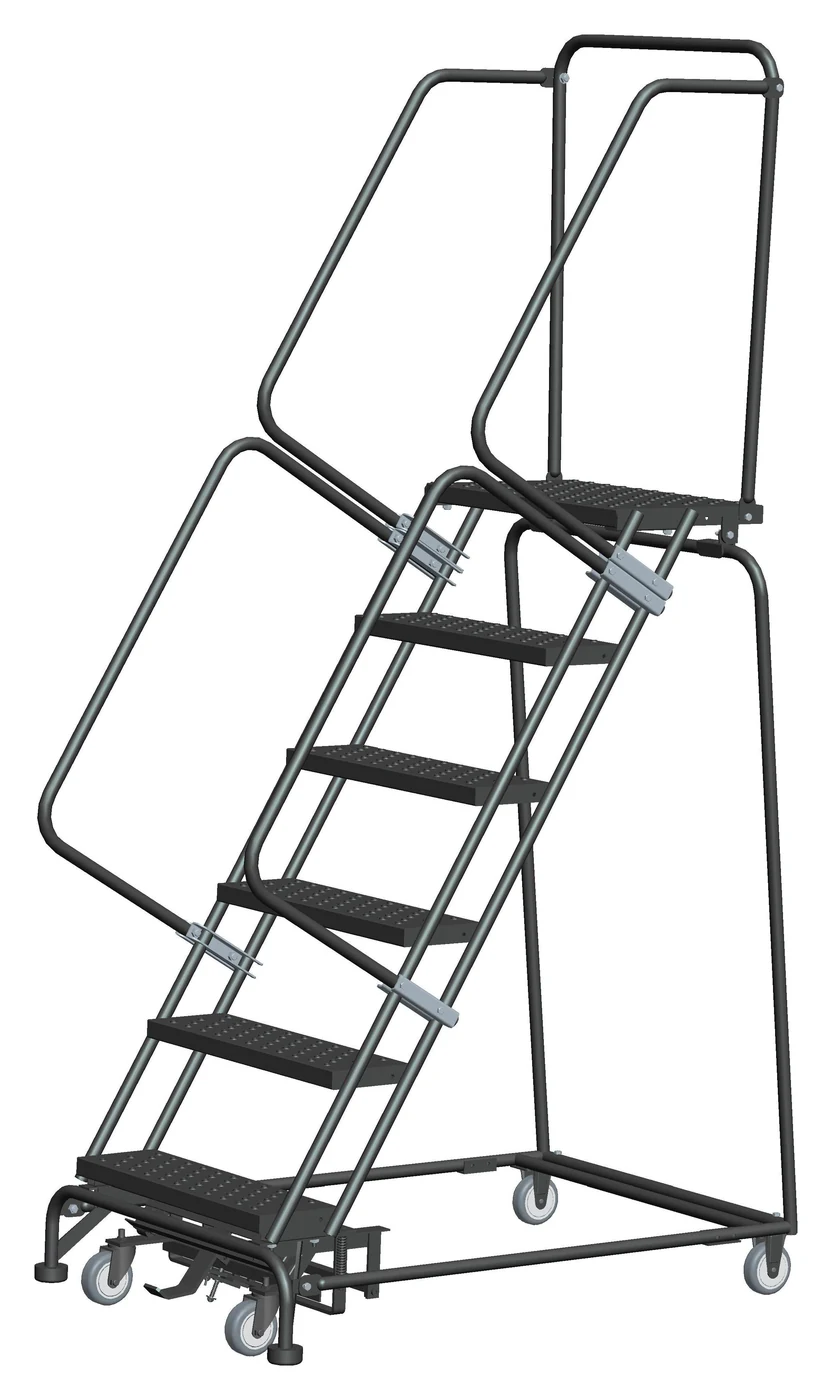 Ballymore 6-Step Rolling Ladder, 32" base, 14" top step