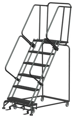Ballymore 6-Step Rolling Ladder, 32" base, 21" top step
