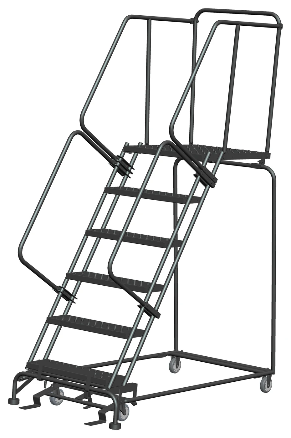 Ballymore 6-Step Rolling Ladder, 32" base, 28" top step