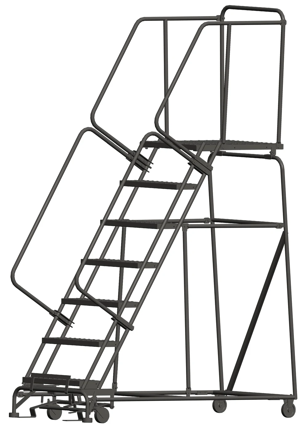 Ballymore 7-Step Rolling Ladder, 32" base, 28" top step