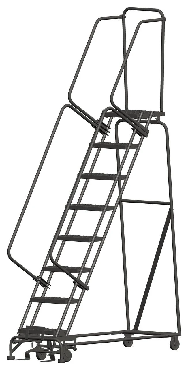 Ballymore 8-Step Rolling Ladder, 24" base, 14" top step