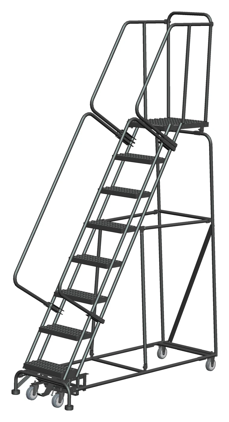 Ballymore 8-Step Rolling Ladder, 24" base, 21" top step