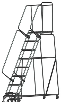 Ballymore 8-Step Rolling Ladder, 24" base, 28" top step