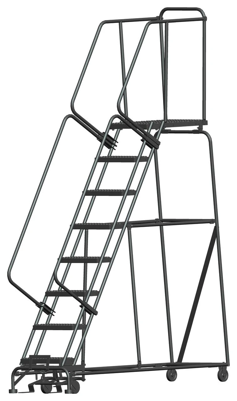 Ballymore 8-Step Rolling Ladder, 24" base, 28" top step