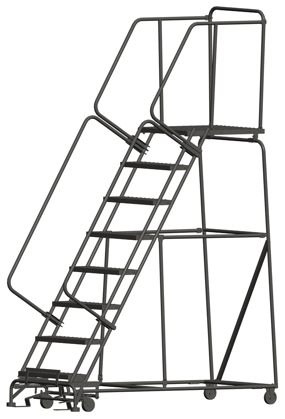 Ballymore 8-Step Rolling Ladder, 32" base, 28" top step