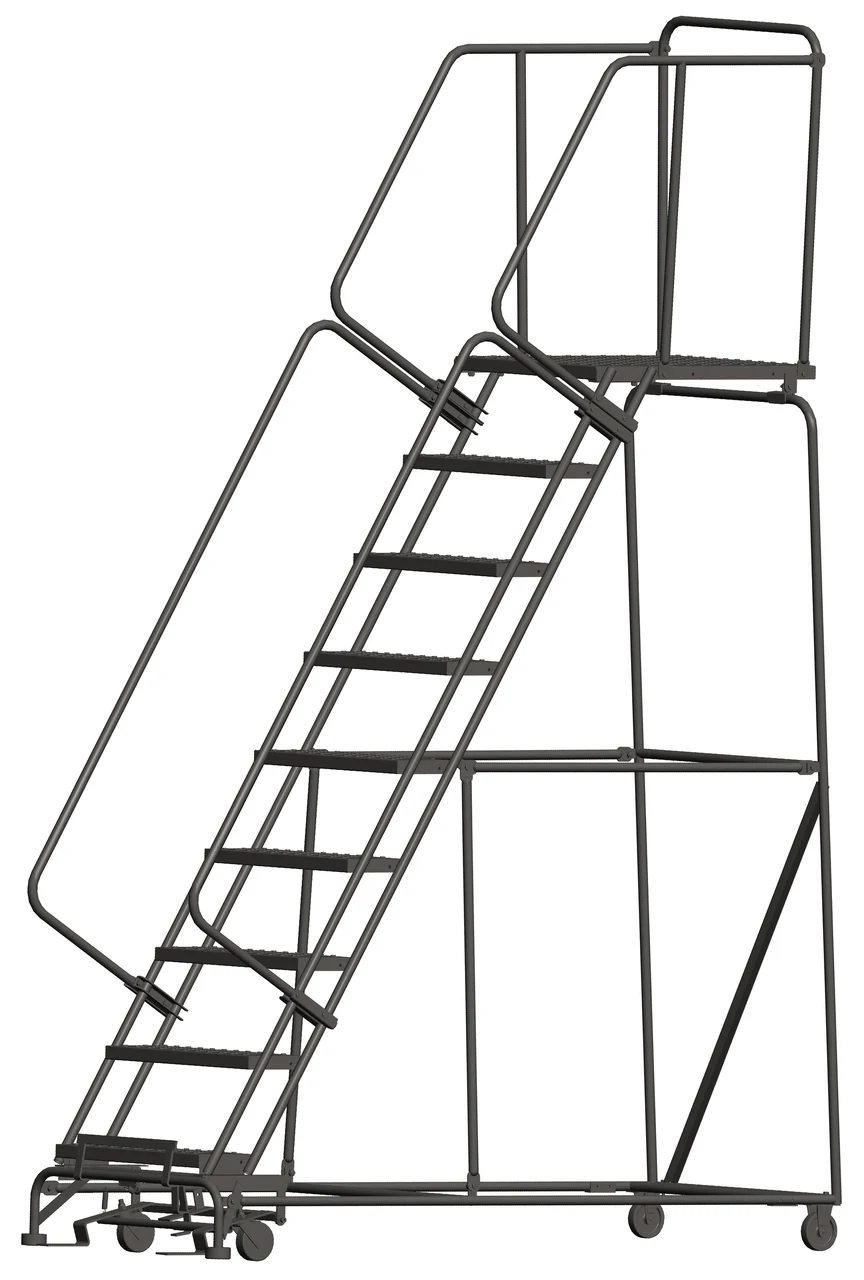 Ballymore 9-Step Rolling Ladder, 32" base, 28" top step