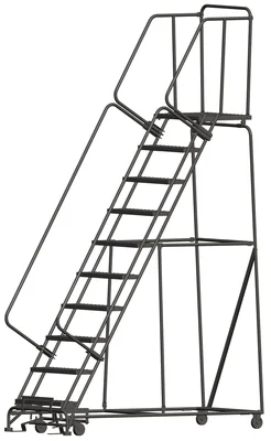 Ballymore 10-Step Rolling Ladder, 32" base, 21" top step