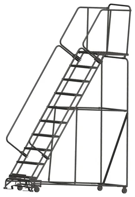 Ballymore 10-Step Rolling Ladder, 32" base, 28" top step