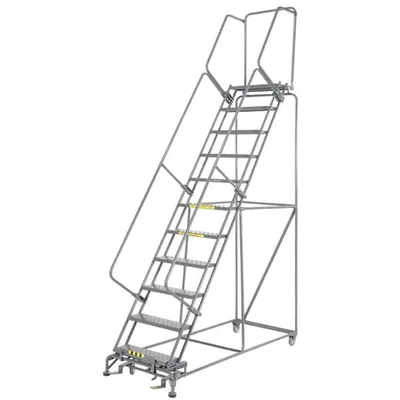 Ballymore 113214 M-2000 Series 11-Step Gray Steel Rolling Safety Ladder