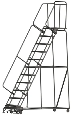 Ballymore 11-Step Rolling Ladder, 32" base, 21" top step