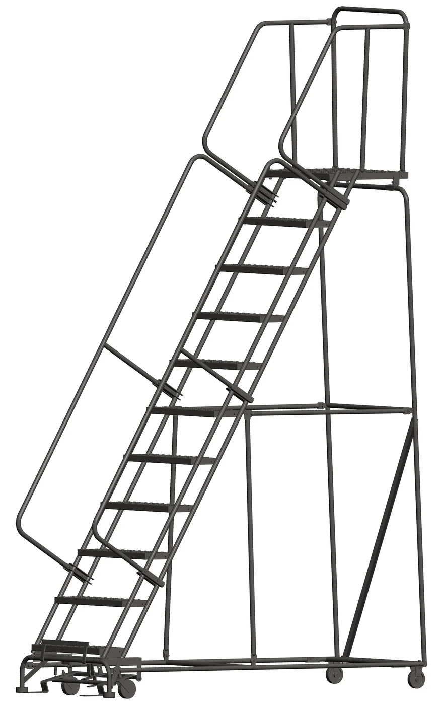 Ballymore 11-Step Rolling Ladder, 32" base, 21" top step