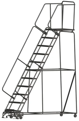 Ballymore 11-Step Rolling Ladder, 32" base, 28" top step