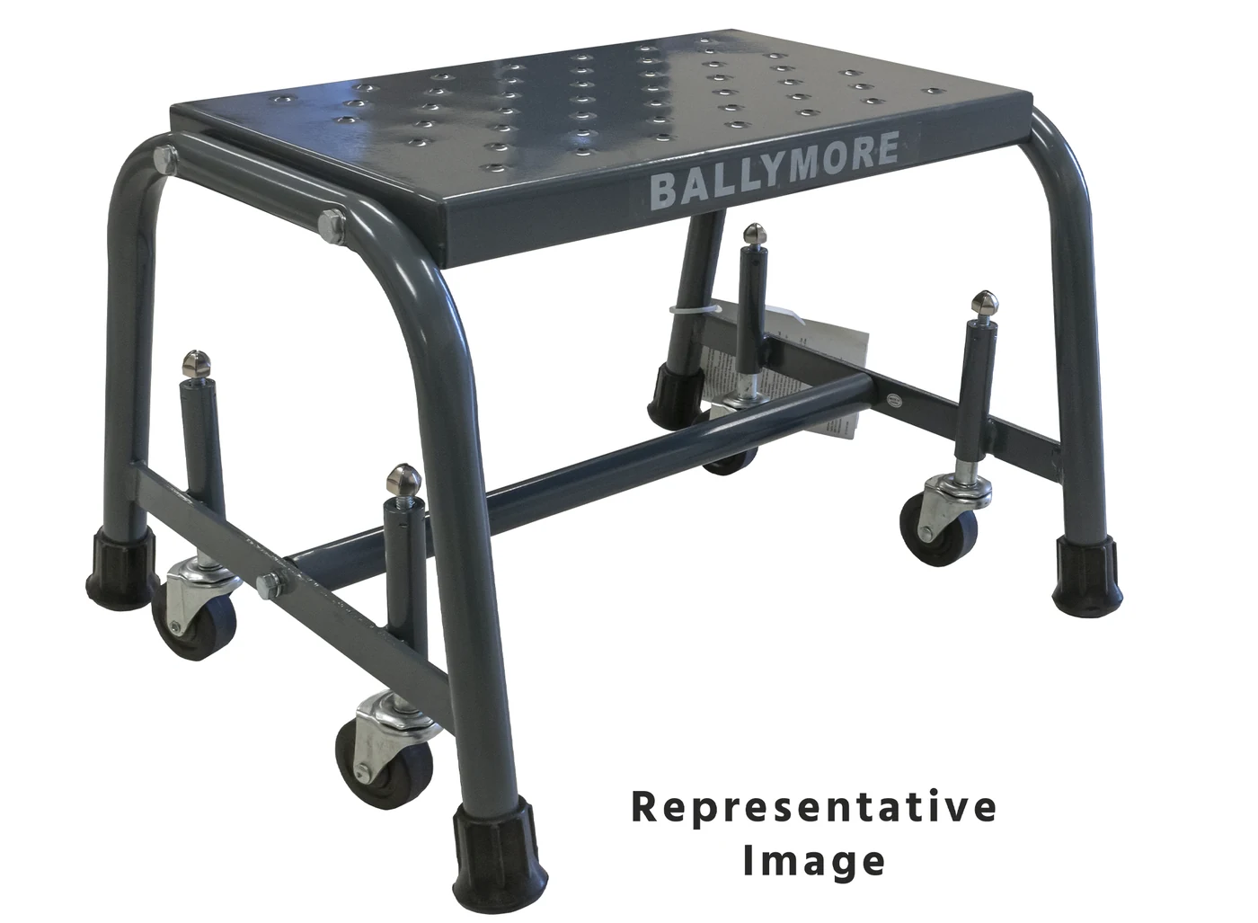 Ballymore Spring-Loaded Caster 1-Step Rolling Ladder, 18" base, 28" top step