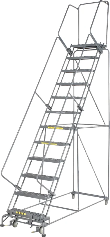 Ballymore 12-Step Rolling Ladder, 32" base, 14" top step
