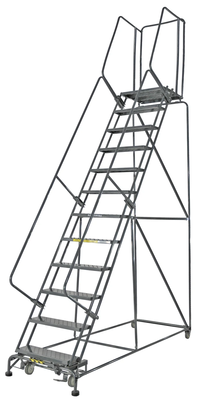 Ballymore 12-Step Rolling Ladder, 32" base, 21" top step