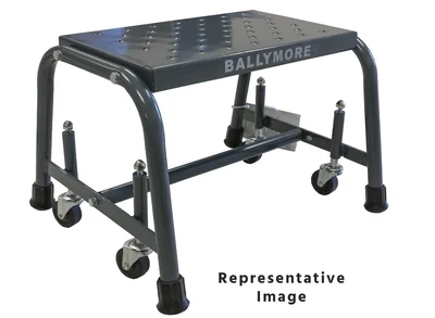 Ballymore Spring-Loaded Caster 1-Step Rolling Ladder, 26" base, 21" top step