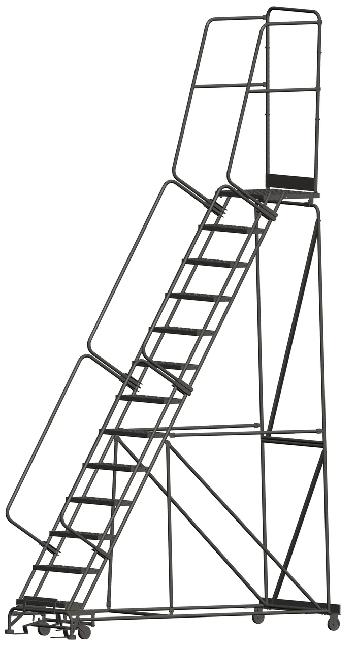 Ballymore 13-Step Rolling Ladder, 40" base, 21" top step
