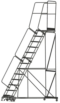 Ballymore 13-Step Rolling Ladder, 40" base, 28" top step