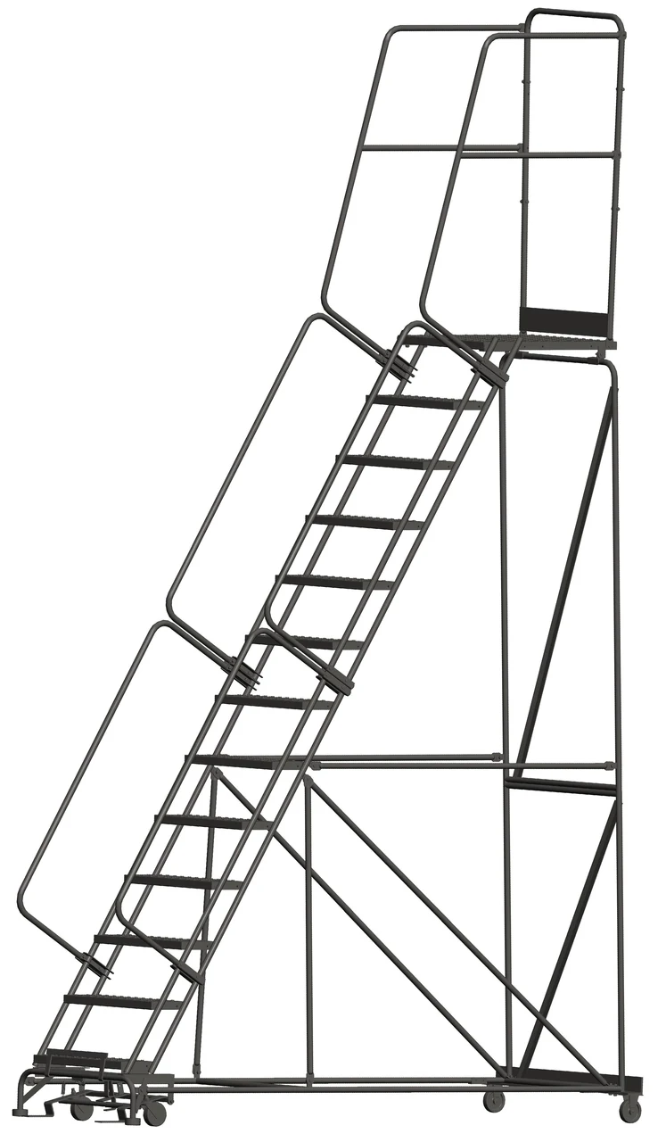 Ballymore 13-Step Rolling Ladder, 40" base, 28" top step