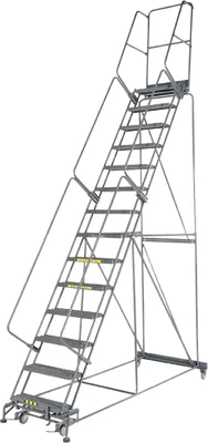 Ballymore 14-Step Rolling Ladder, 40" base, 14" top step