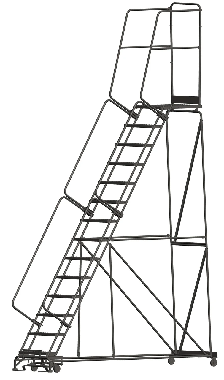 Ballymore 14-Step Rolling Ladder, 40" base, 28" top step