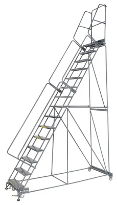 Ballymore 15-Step Rolling Ladder, 40" base, 14" top step