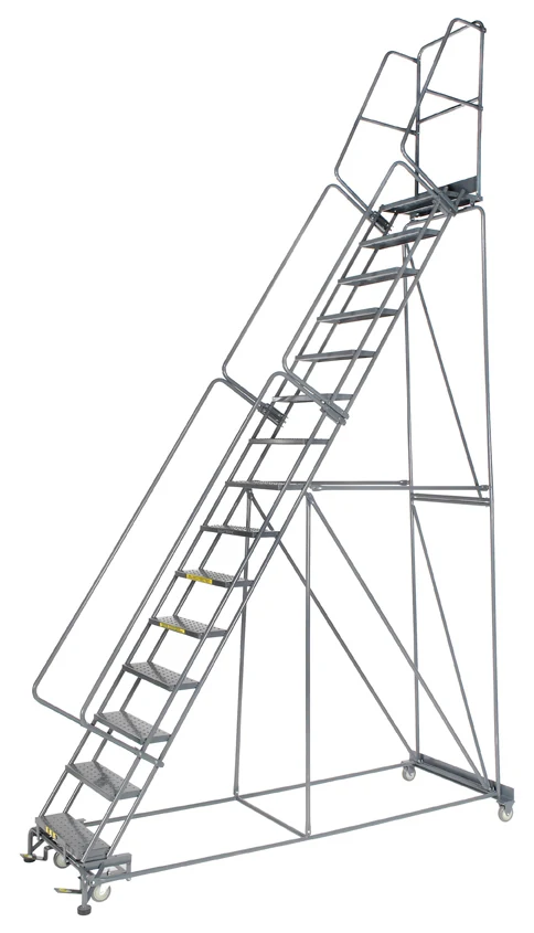 Ballymore 15-Step Rolling Ladder, 40" base, 14" top step