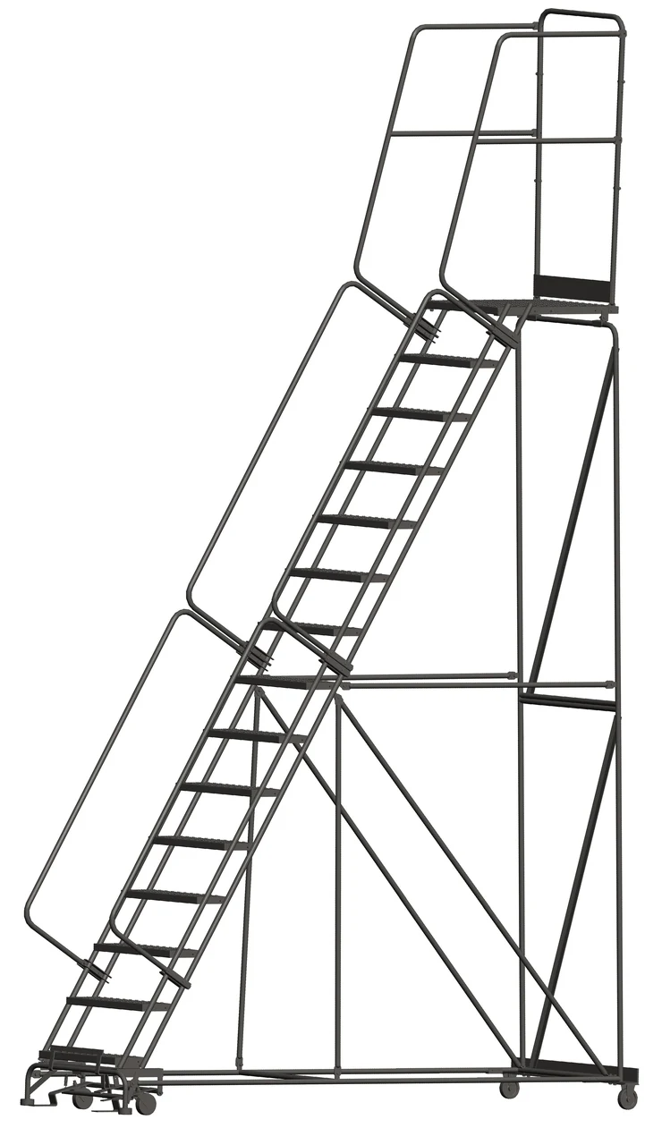 Ballymore 15-Step Rolling Ladder, 40" base, 28" top step