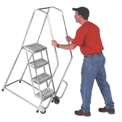 Ballymore A6SH30-TR Tilt and Roll 6-Step Aluminum Rolling Safety Ladder