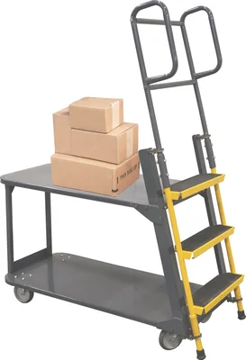 Ballymore BMLC Ballymore Steel Stockpicker Cart w/2 Shelves, 1000 lb. Capacity, 51"L x 21"W x 63"H