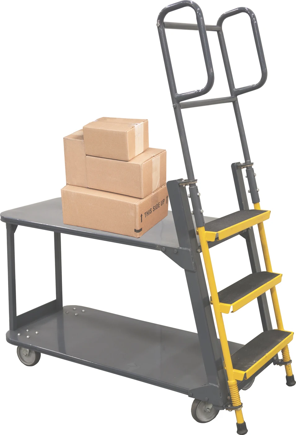 Ballymore BMLC Ballymore Steel Stockpicker Cart w/2 Shelves, 1000 lb. Capacity, 51"L x 21"W x 63"H