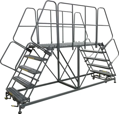 Ballymore 6-Step Double Entry Work Platform, 48" deep platform, 38" base, with handrails