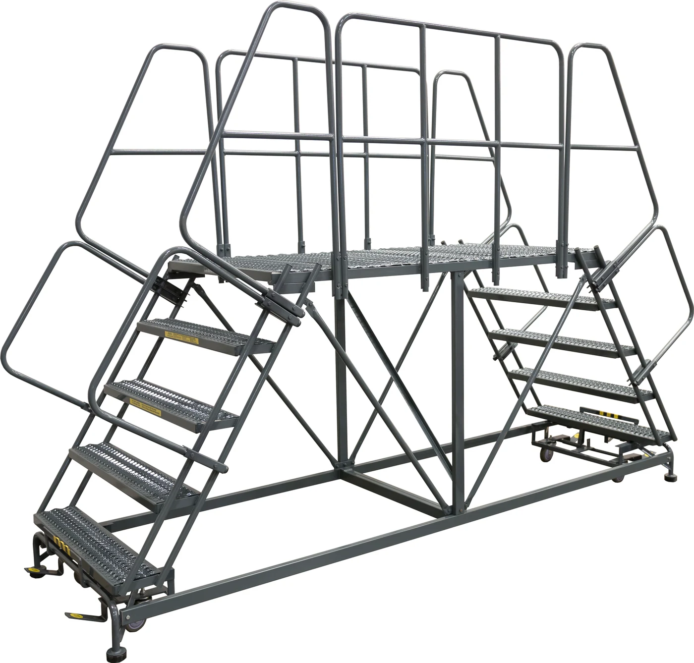 Ballymore 6-Step Double Entry Work Platform, 48" deep platform, 38" base, with handrails
